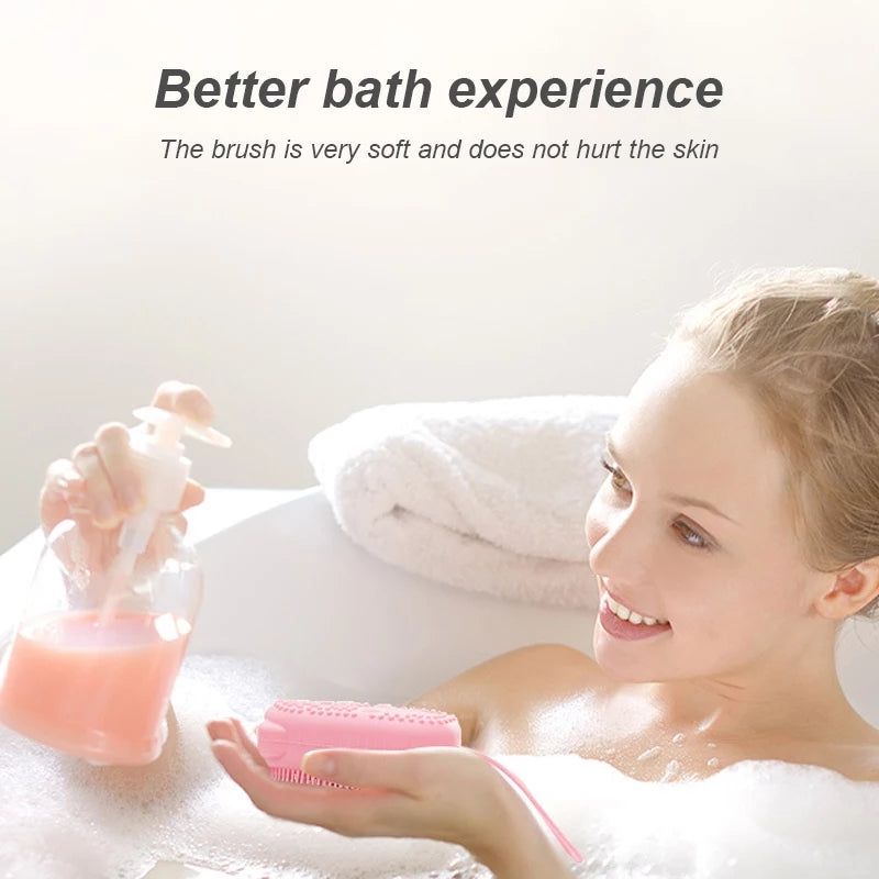 Silicone Bath Built in Soap Particle Massage Scrubber