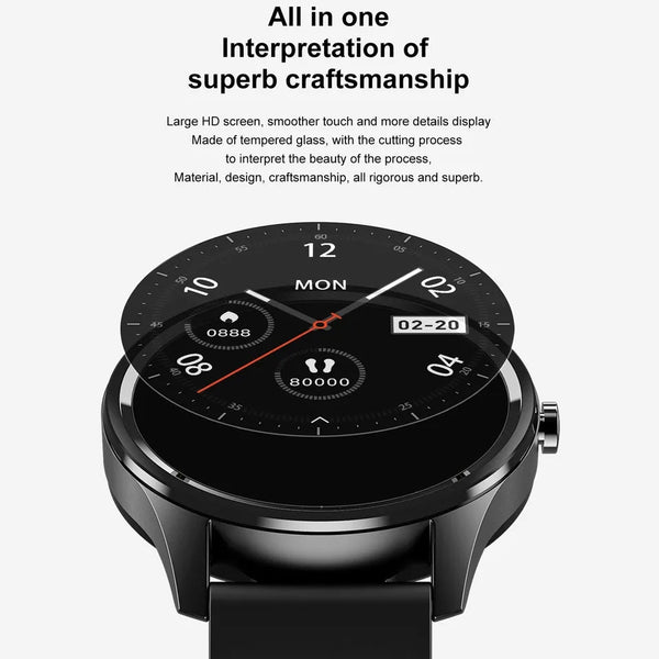 DT55 Round Dial SmartWatch Full Touch Round Screen Heart Rate Fitness Tracker