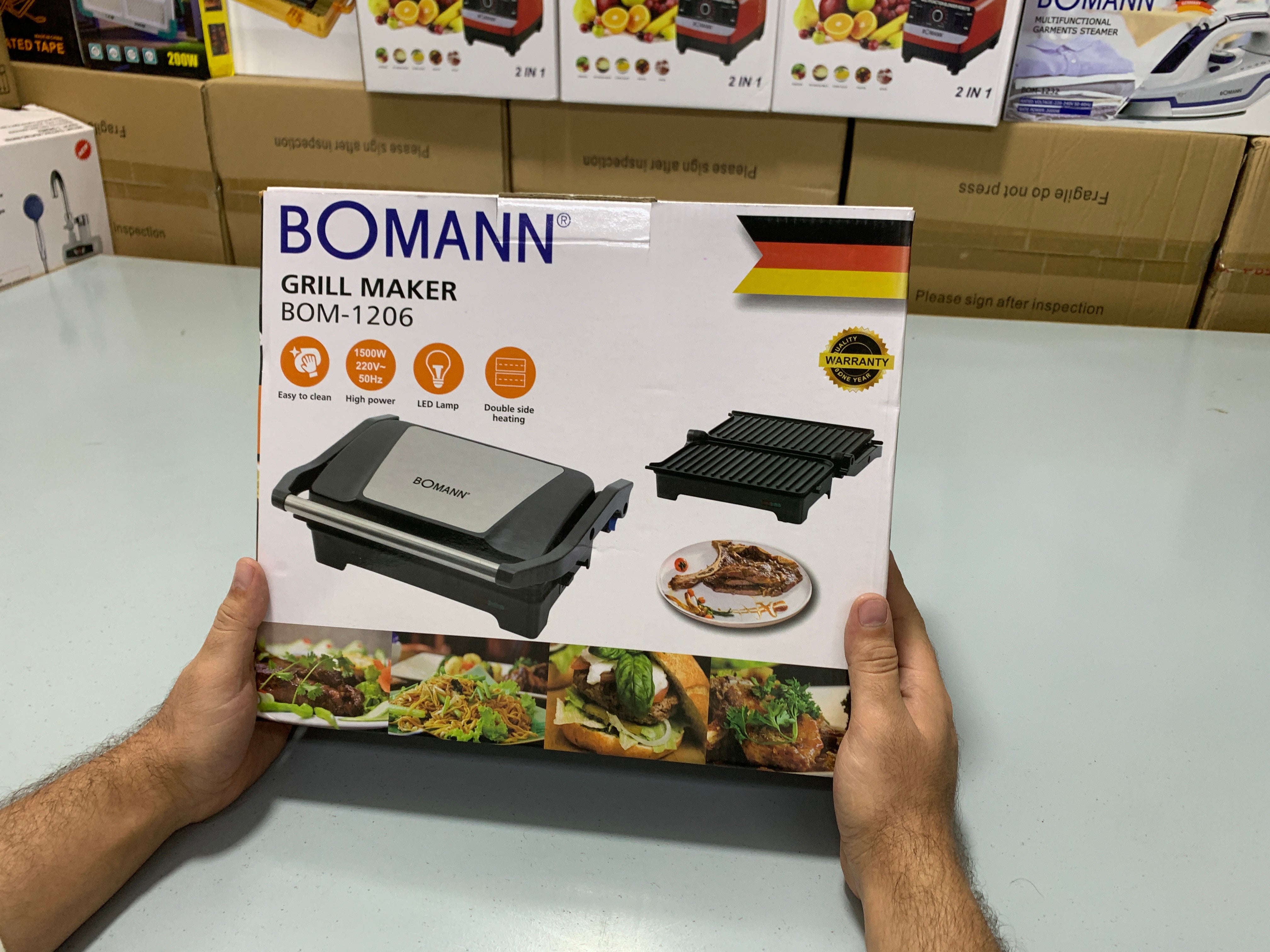 Original German Bomann Grill Maker  BOM 1206 with 1 Year Warranty