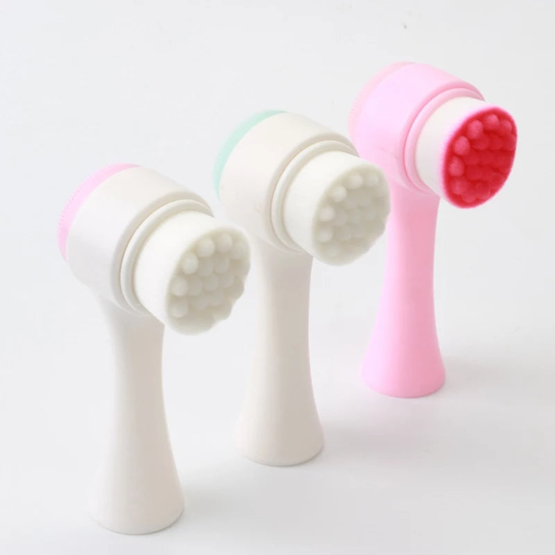 3D Double Side Silicone Cleanser Face Brush