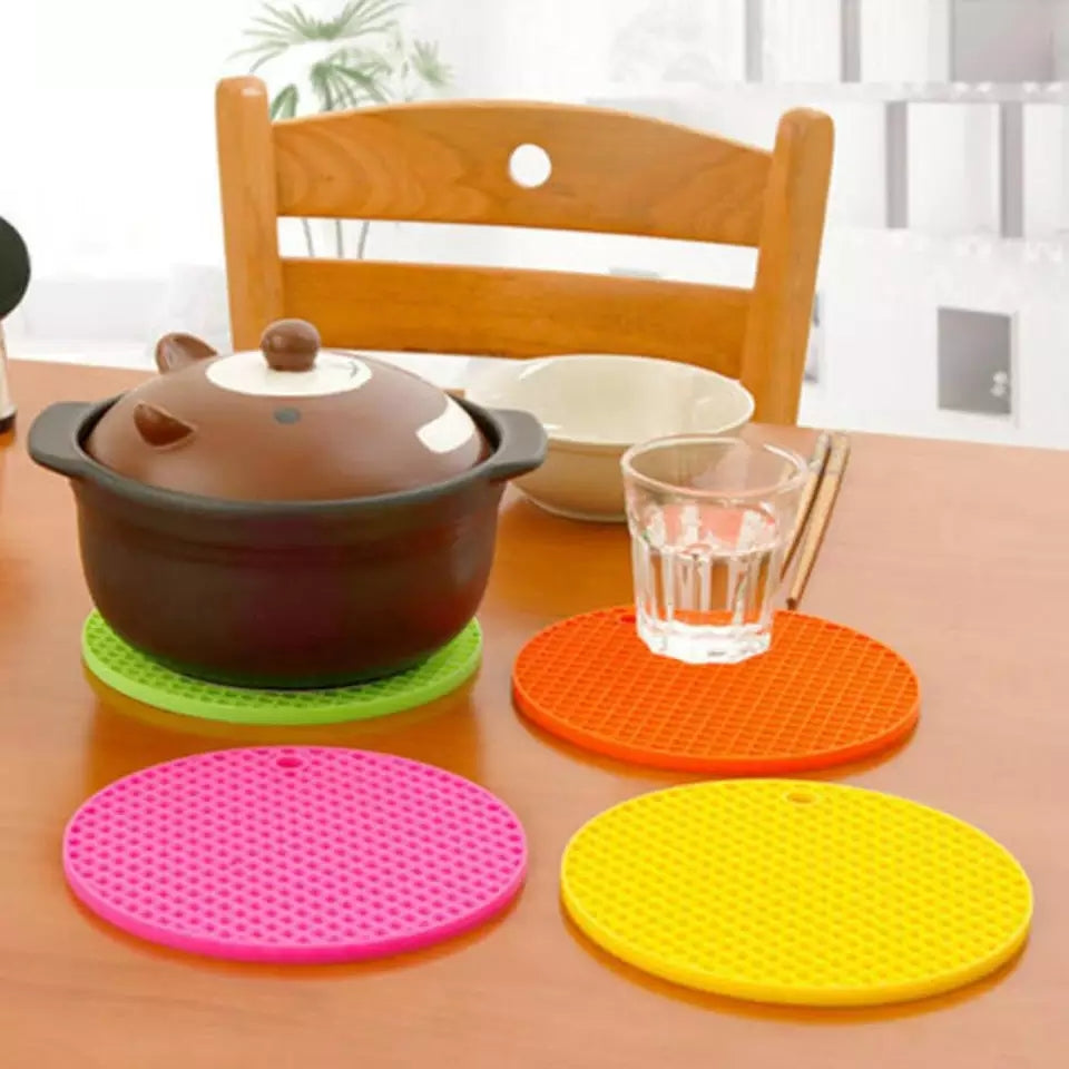 Silicone Trivet Pot Mat Round, Heat Resistant Non Slip