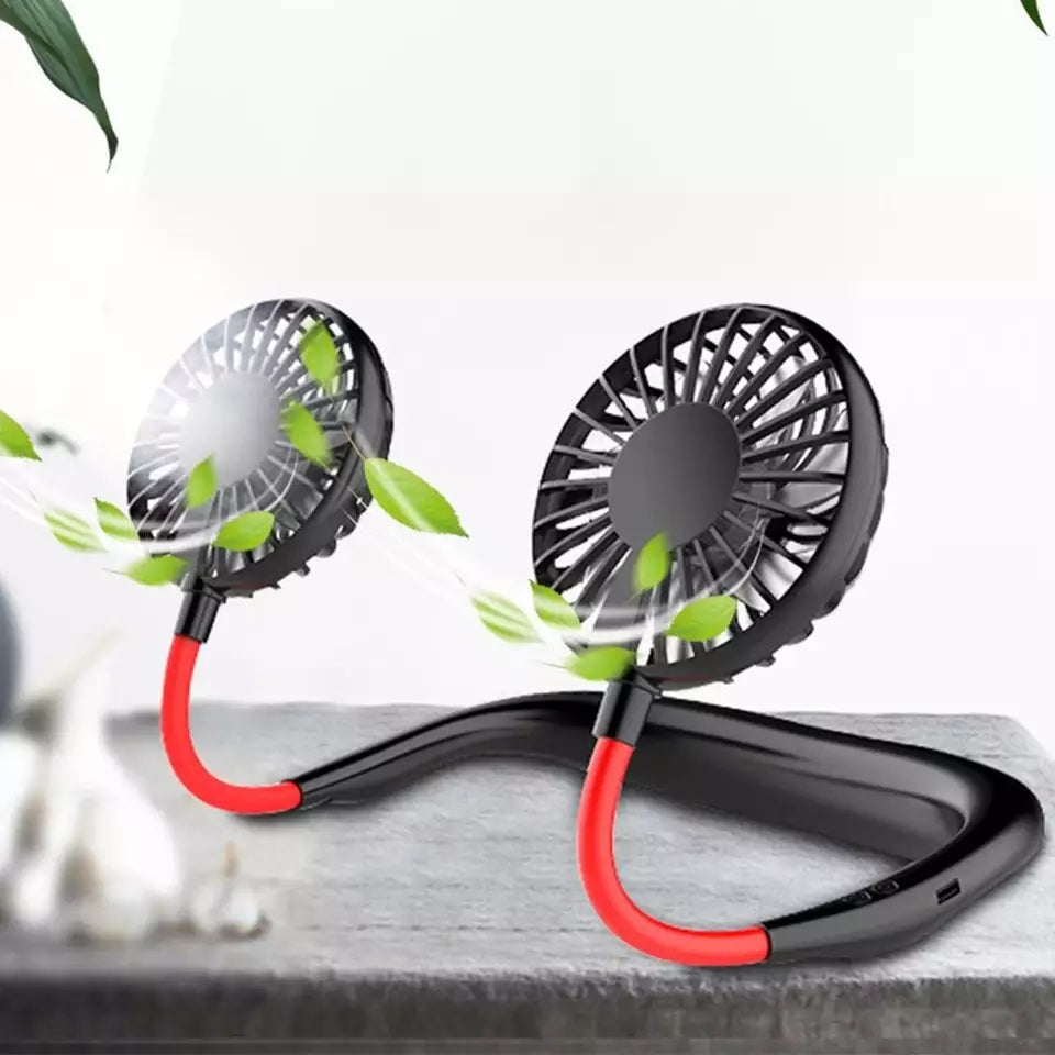 Rechargeable Portable Hanging Neck Fan 360 Degree Rotation