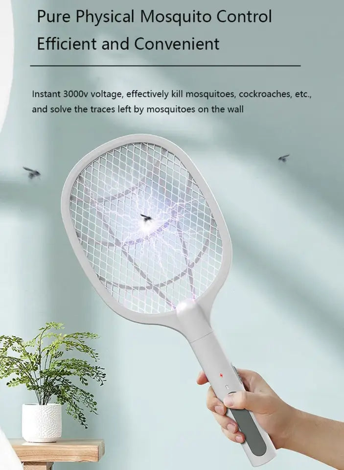 Rechargeable Handheld Electric Fly Swatter Mosquito Killer Racket