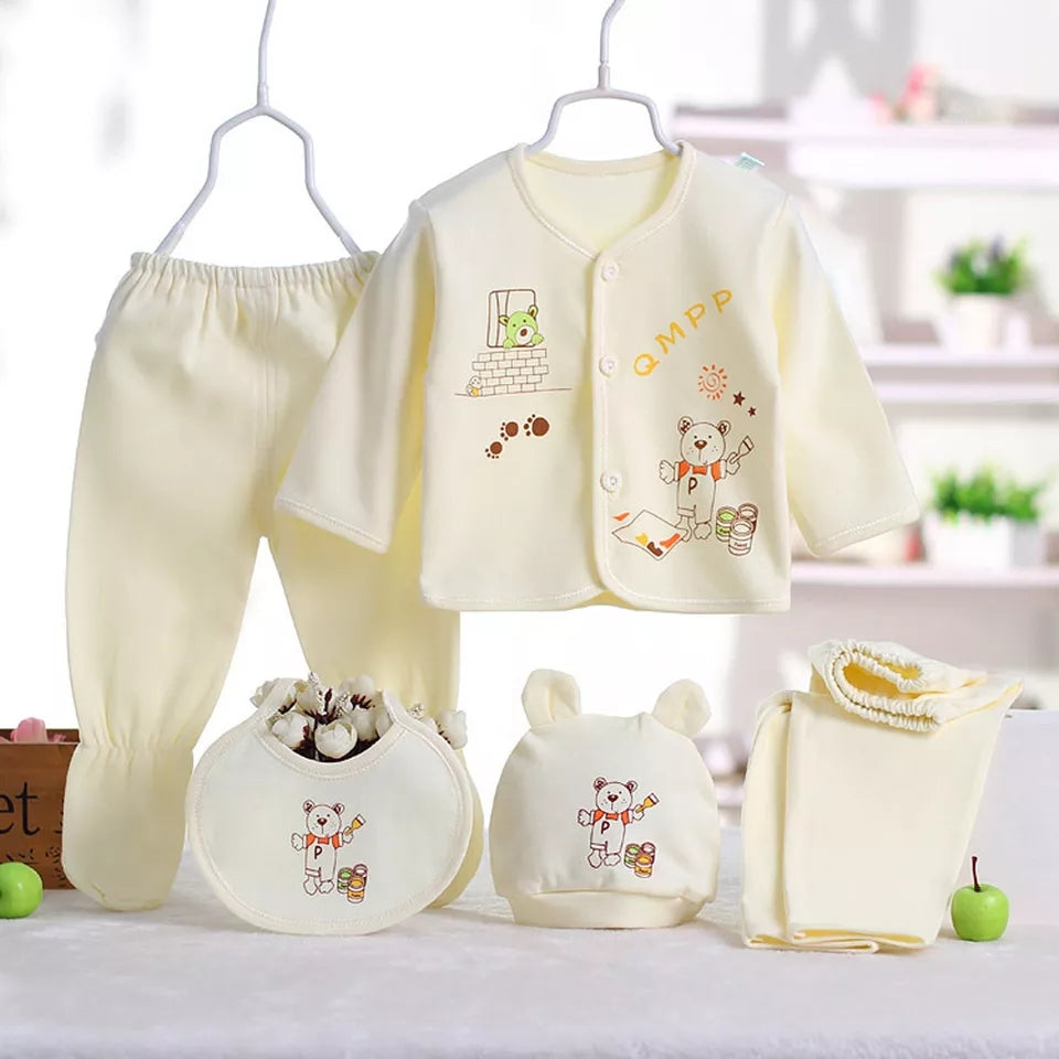 5 Pcs Imported Newborn Baby Clothes Gift Set