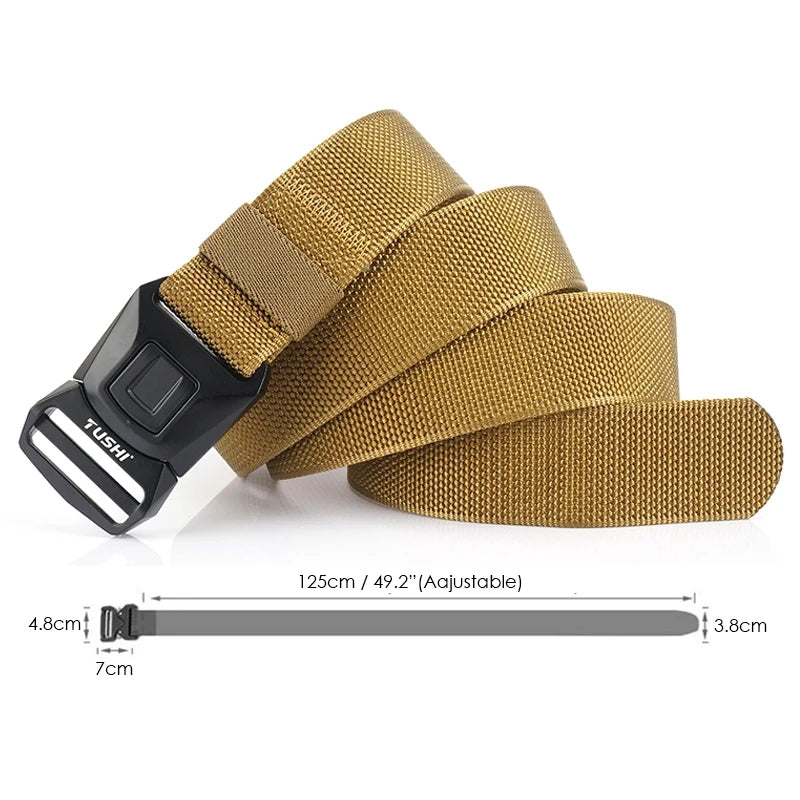 Tactical Belt for Men, Military Belt With Quick-Release Metal Buckle