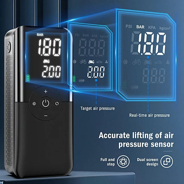 Digital Rechargeable Tyre Inflator & Power Bank Imported