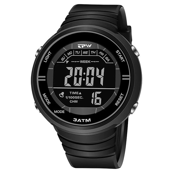 Shock Resistant Digital LED Outdoor Sports Watch (Water Resistant)