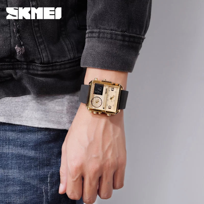 SKMEI 1391 Luxury Brand Unique Leather Strap Watch