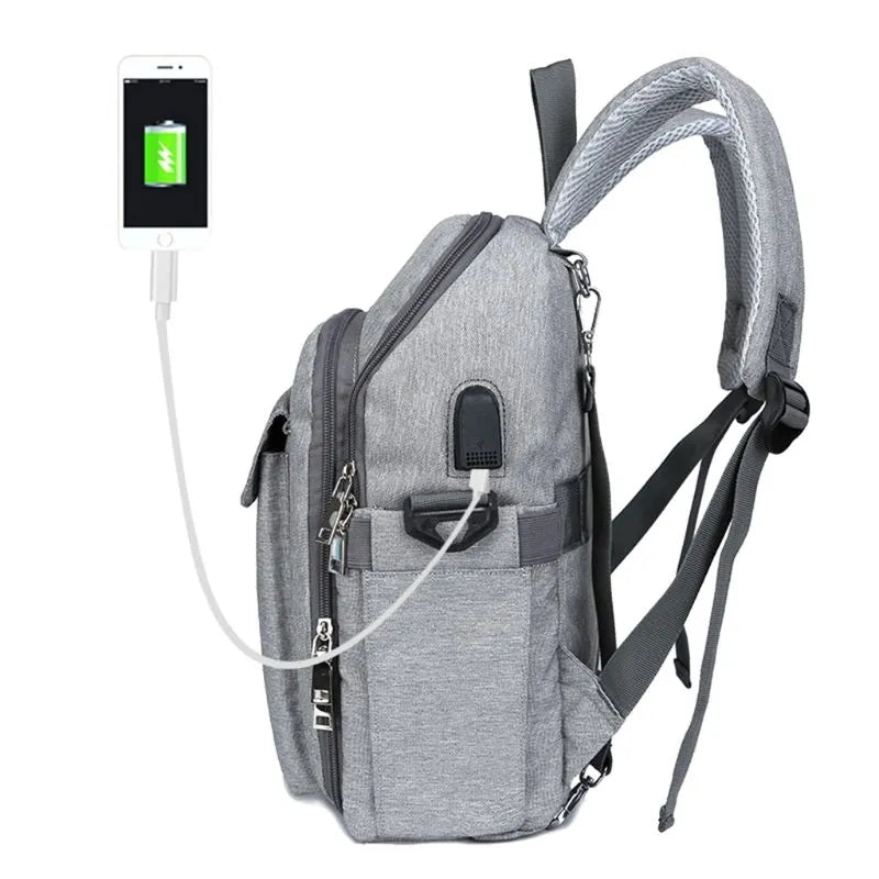 Multifunction Diaper Bag with USB Charging Port