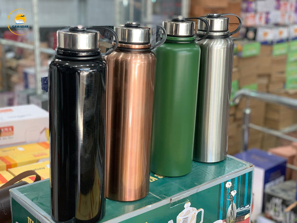 Gawadar Import's Vacuum Hot & Cold Bottles with Leather Cover  1500ml Stainless Steel   Hot Selling Item