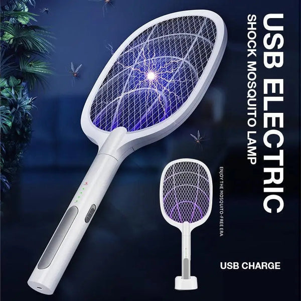 Rechargeable Handheld Electric Fly Swatter Mosquito Killer Racket