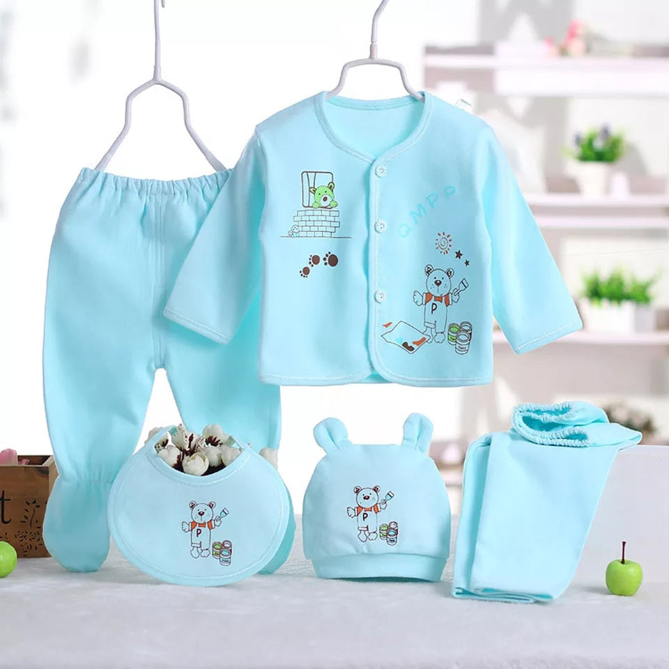 5 Pcs Imported Newborn Baby Clothes Gift Set