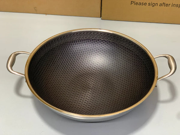 Laser Coating Deep Frying Handi with Solid Handles