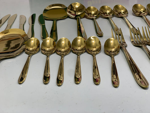 Pack of 54 Pieces Golden Cutlery Set for 12 Persons