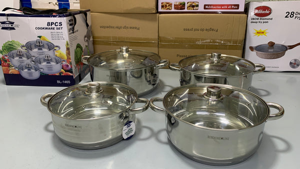 8PCS Cookware Set | 8 Pieces Stainless Steel Cookware Set