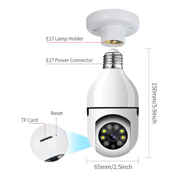 Hanif Trades Wireless Bulb Security Camera 360°Rotational View