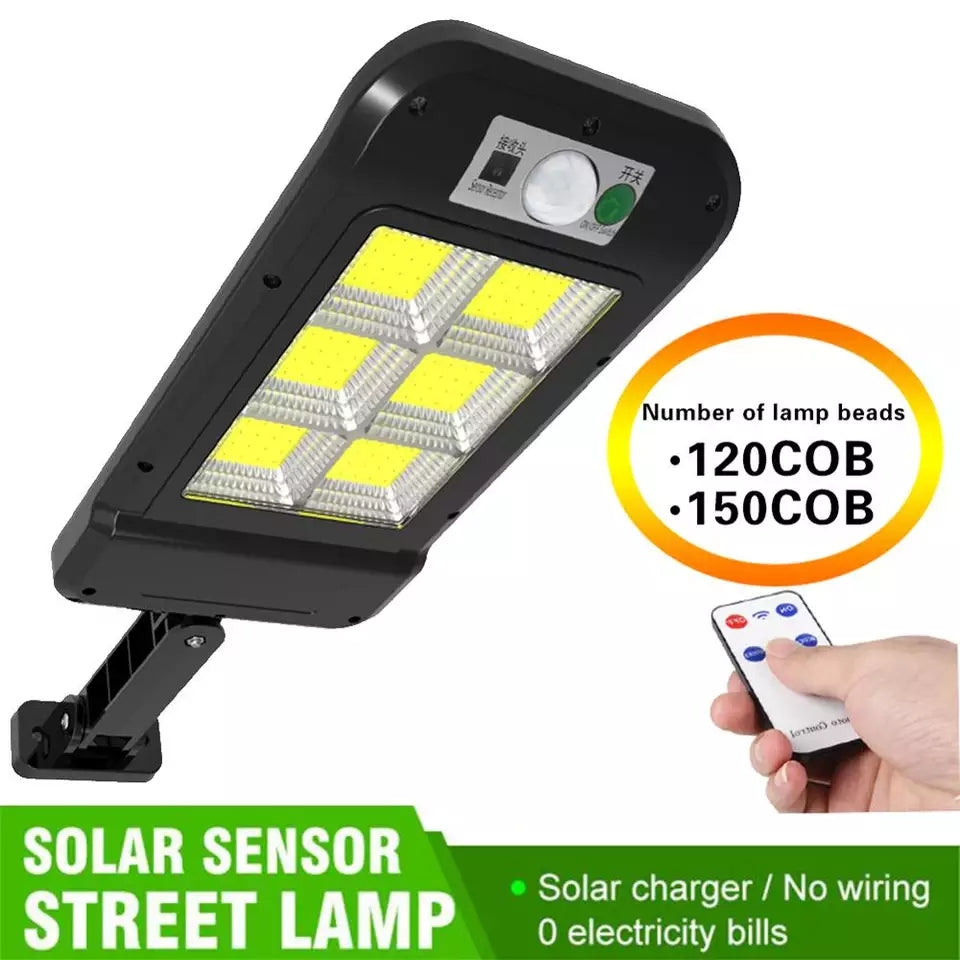 Solar Street Sensor Lamp With Solar Panel & Remote Control