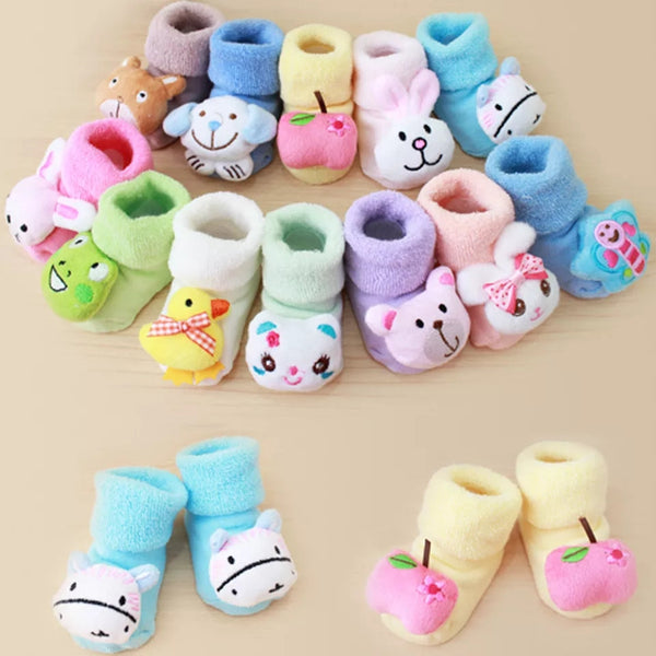 1 Pair/Lot Newborn baby Anti-Slip Soft Cartoon Socks Boot