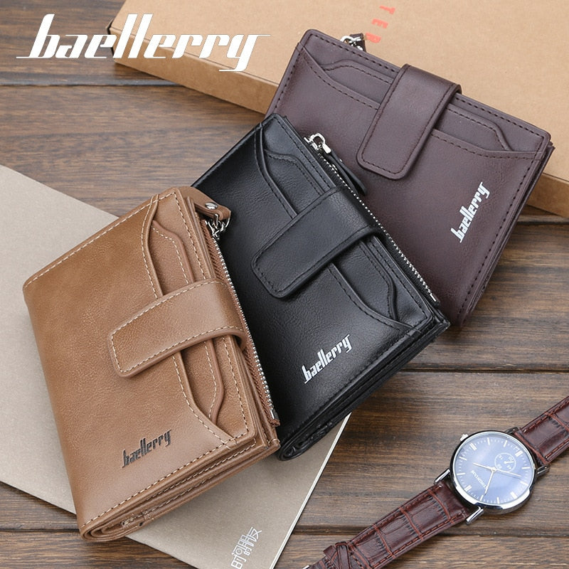 Baellerry Business PU Leather Wallet Coin Zipper