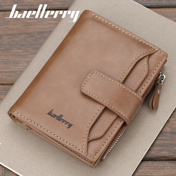 Baellerry Business PU Leather Wallet Coin Zipper