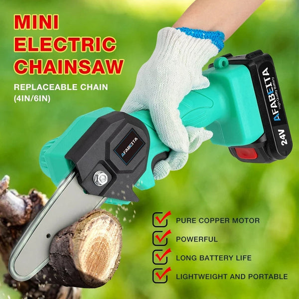 Portable Mini Electric Chainsaw, Rechargeable One-Hand Handheld Electric Portable Chainsaw