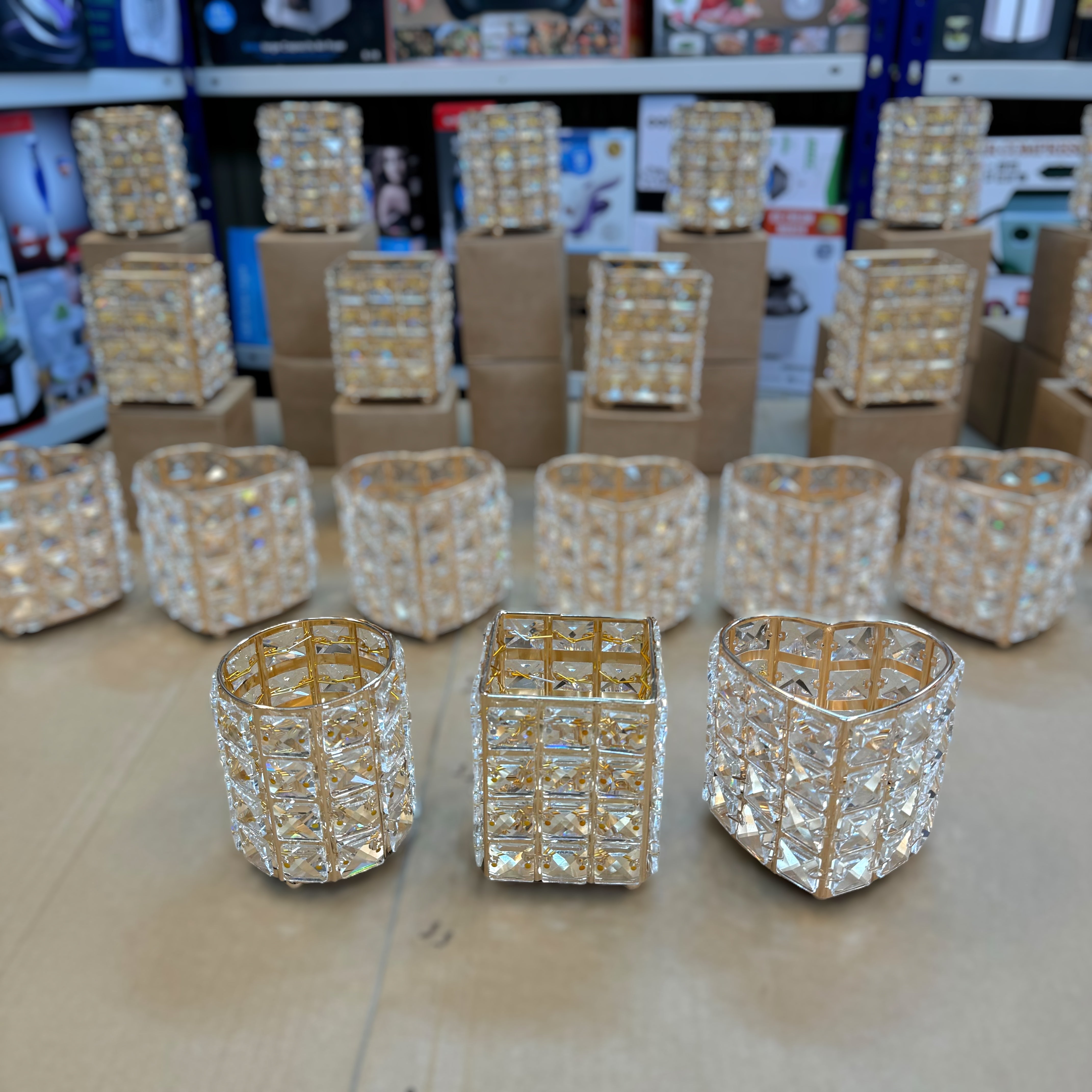 Lot Imported Luxury Metal Crystal Storage Holder