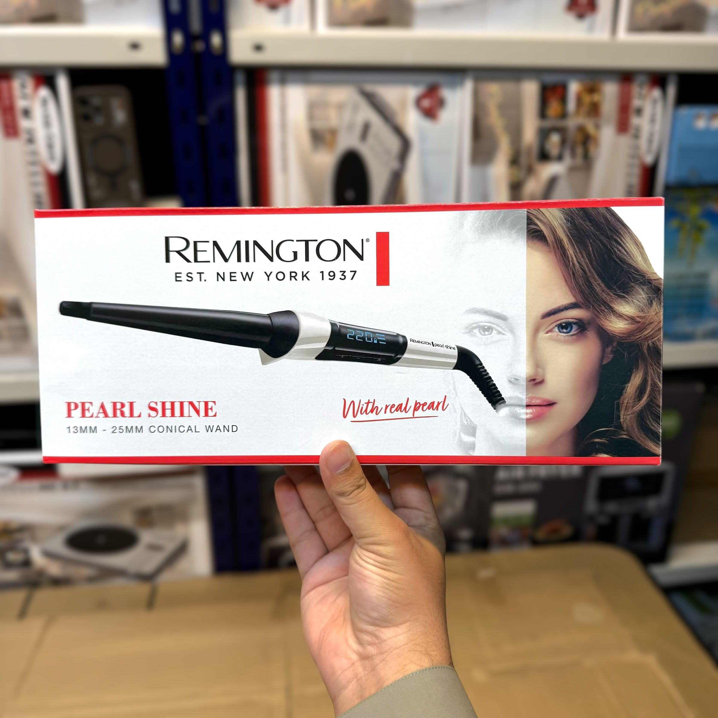 USA Lot Imported Remington CI96W1CN Pearl Shine Hair Conical Curl Wand