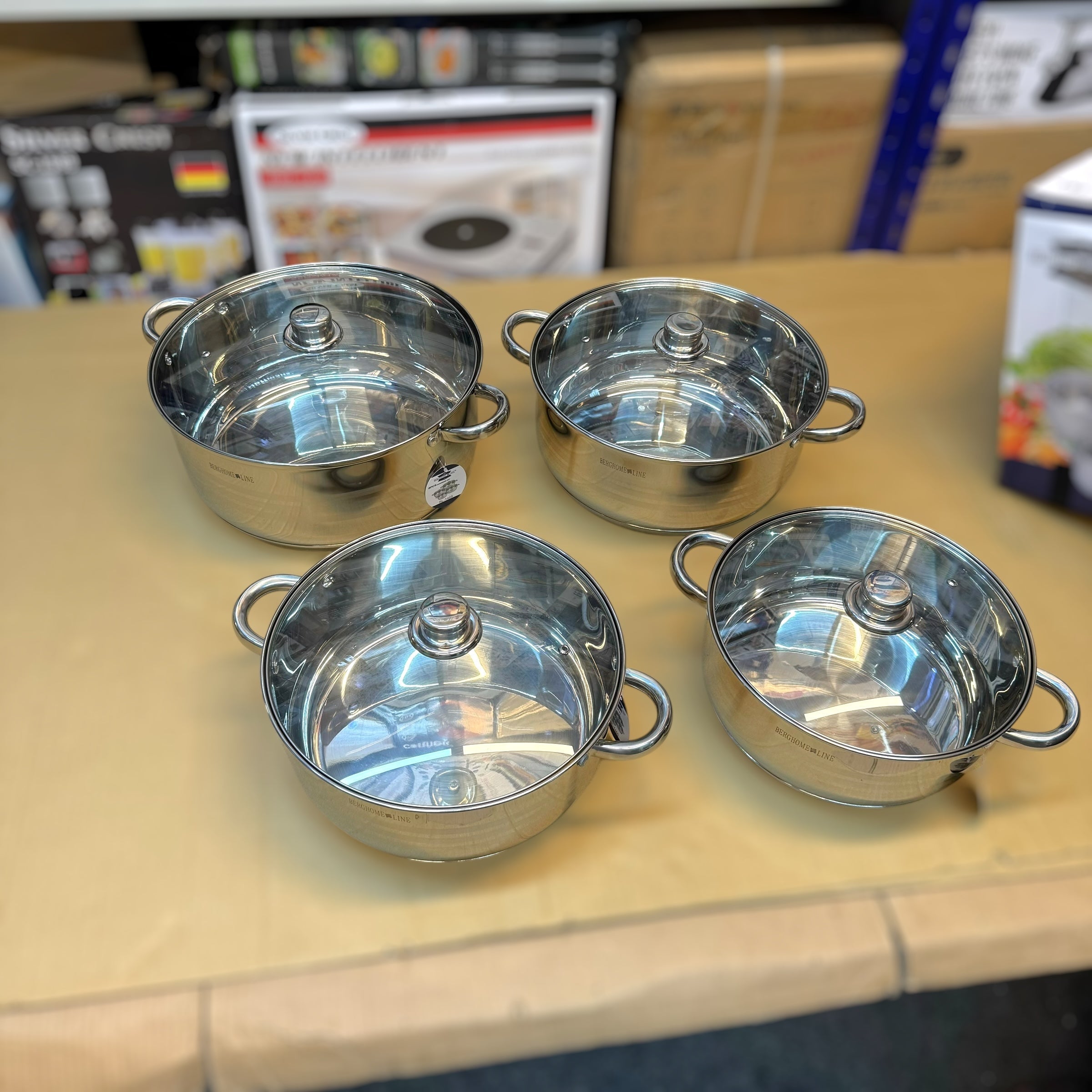 Russian Lot Imported BERGHOME 4 Piece Cookware Set