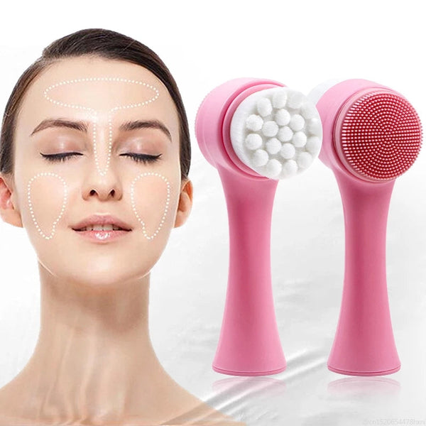 3D Double Side Silicone Cleanser Face Brush