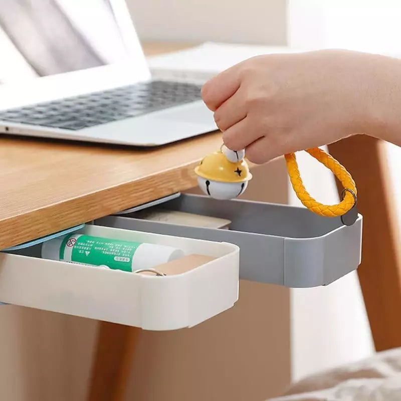 Table Under Paste Plastic Desk Organizer (Under Paste) Memo Pen Stationery Storage Box Case