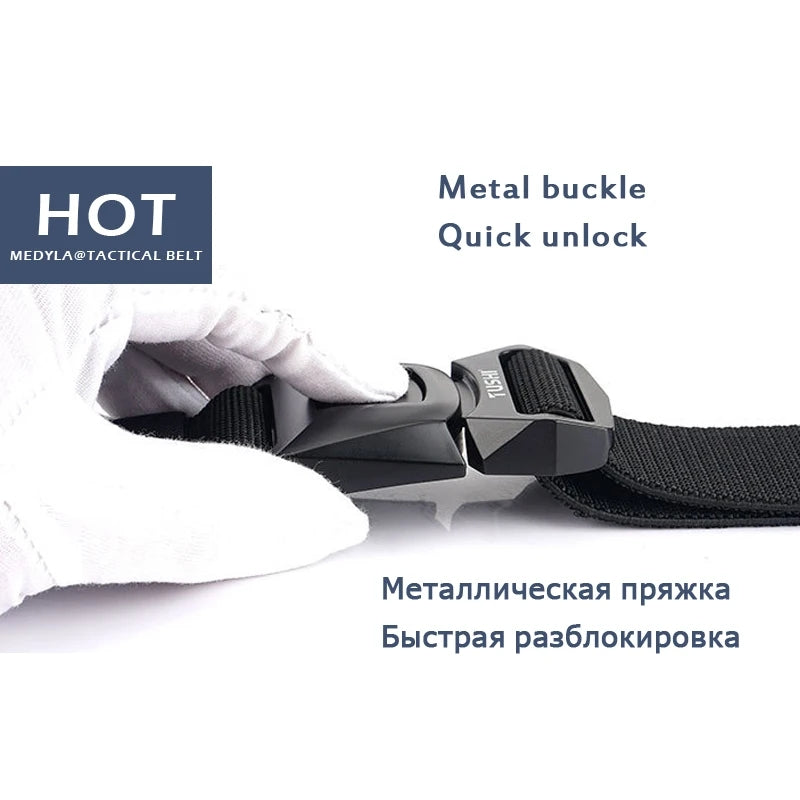 Tactical Belt for Men, Military Belt With Quick-Release Metal Buckle