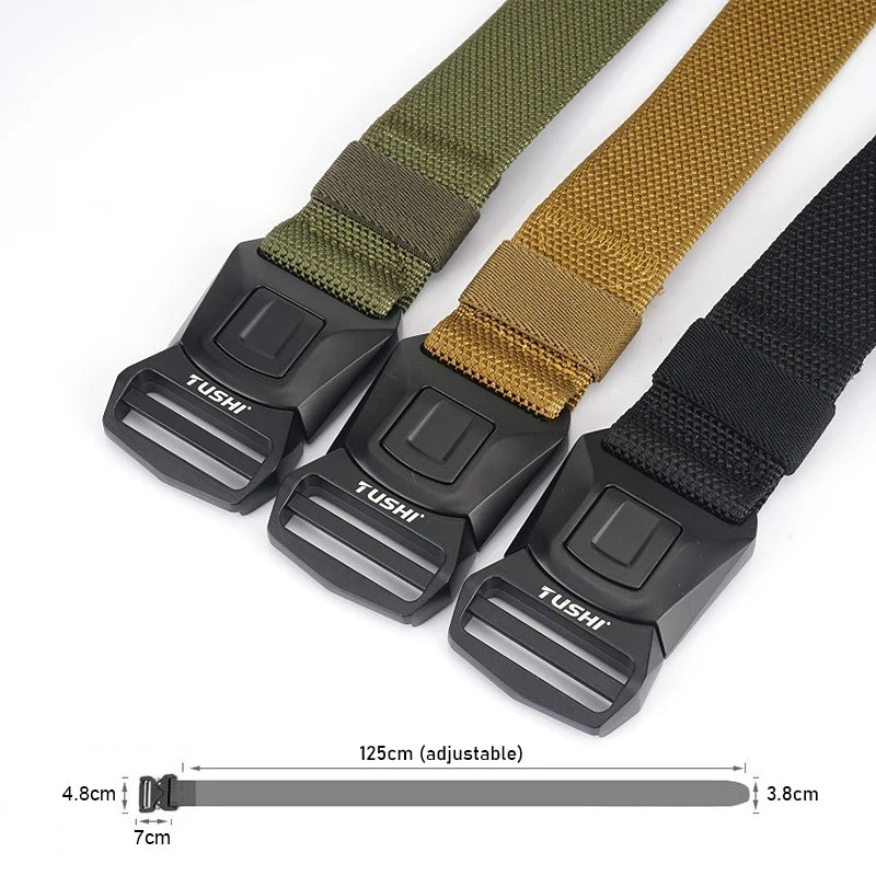 Tactical Belt for Men, Military Belt With Quick-Release Metal Buckle