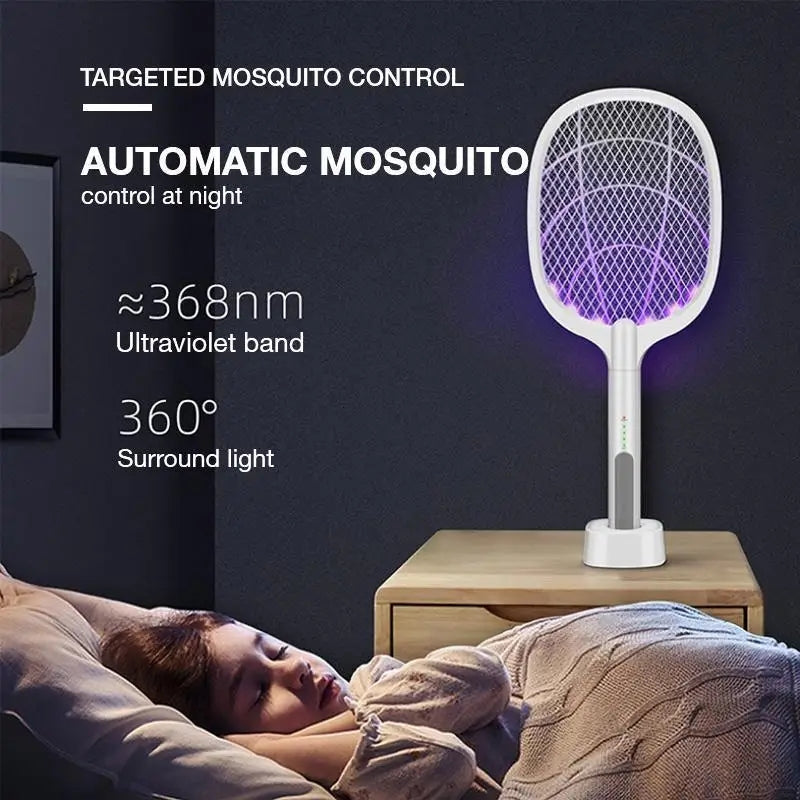 Rechargeable Handheld Electric Fly Swatter Mosquito Killer Racket