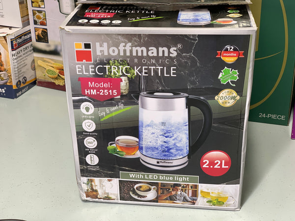 Hoffmans Electronics Electric Tea Kettle 2.2L with Transparent Glass