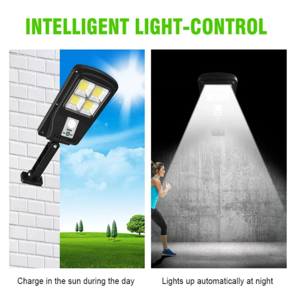 COB Solar Street PIR Sensor Outdoor Light With Solar Panel