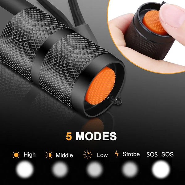 4 Colors High Lumens Bright Small Flashlight, Zoomable Waterproof Adjustable Brightness Flash Light