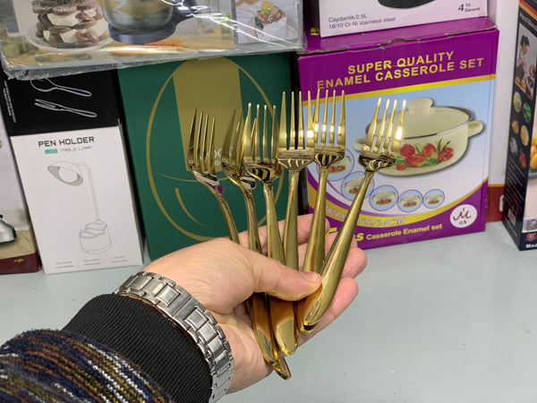 Pack of 54 Pieces Golden Cutlery Set for 12 Persons