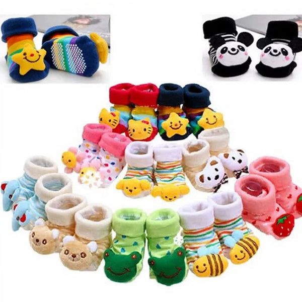 1 Pair/Lot Newborn baby Anti-Slip Soft Cartoon Socks Boot