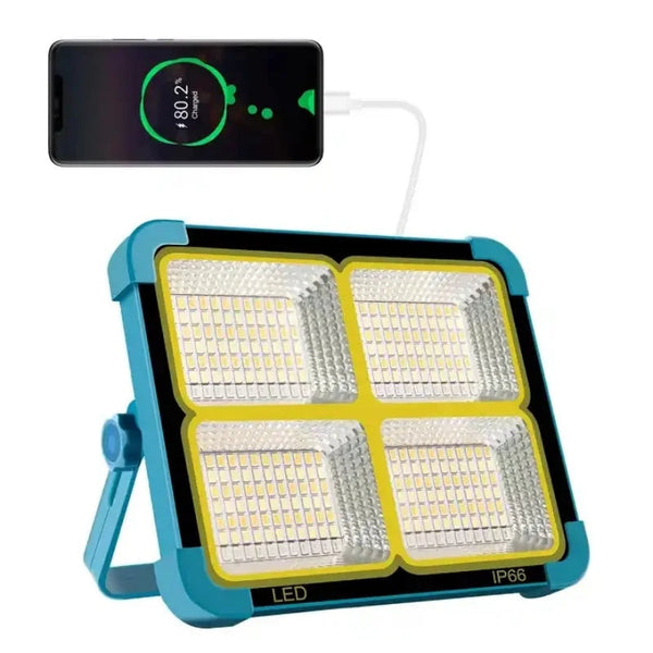 Portable LED Work Solar Light with Solar Panel Rechargeable LED Floor Light for Emergency Worklight