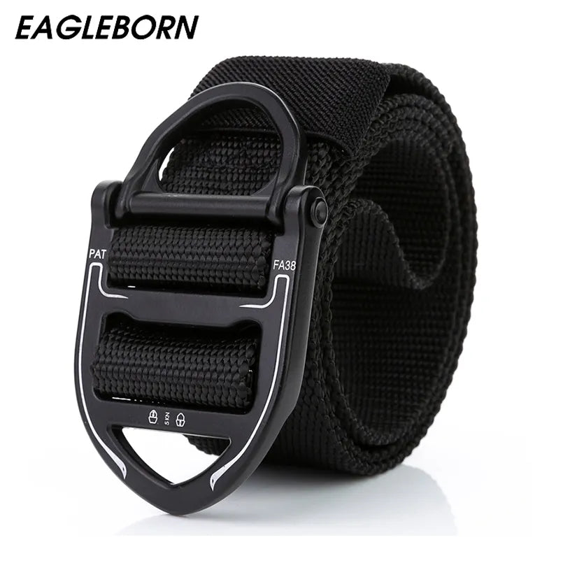 Men's Tactical Belt Heavy Duty Adjustable Style Nylon Belt with Metal Buckle