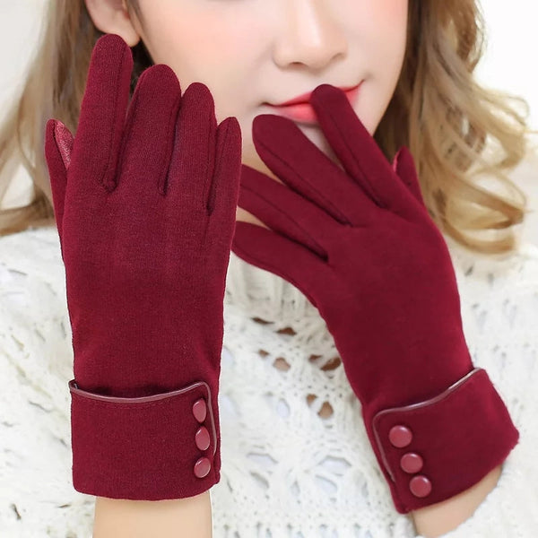 New Fashion Women Winter Warm Windproof Cashmere Full Finger Gloves