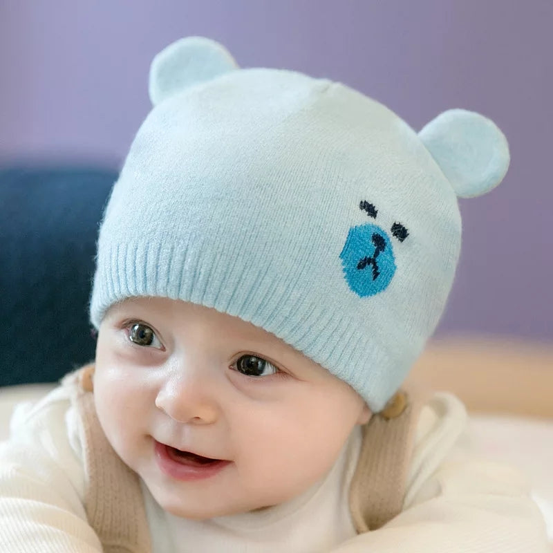 2 Pcs Newborn Baby Hat Beanies Toddler Cap Knitted Warm