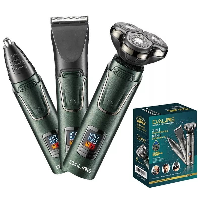 DALING 3 In 1 Professional Men's Grooming Kit Shave, Nose & Hair Trimmer