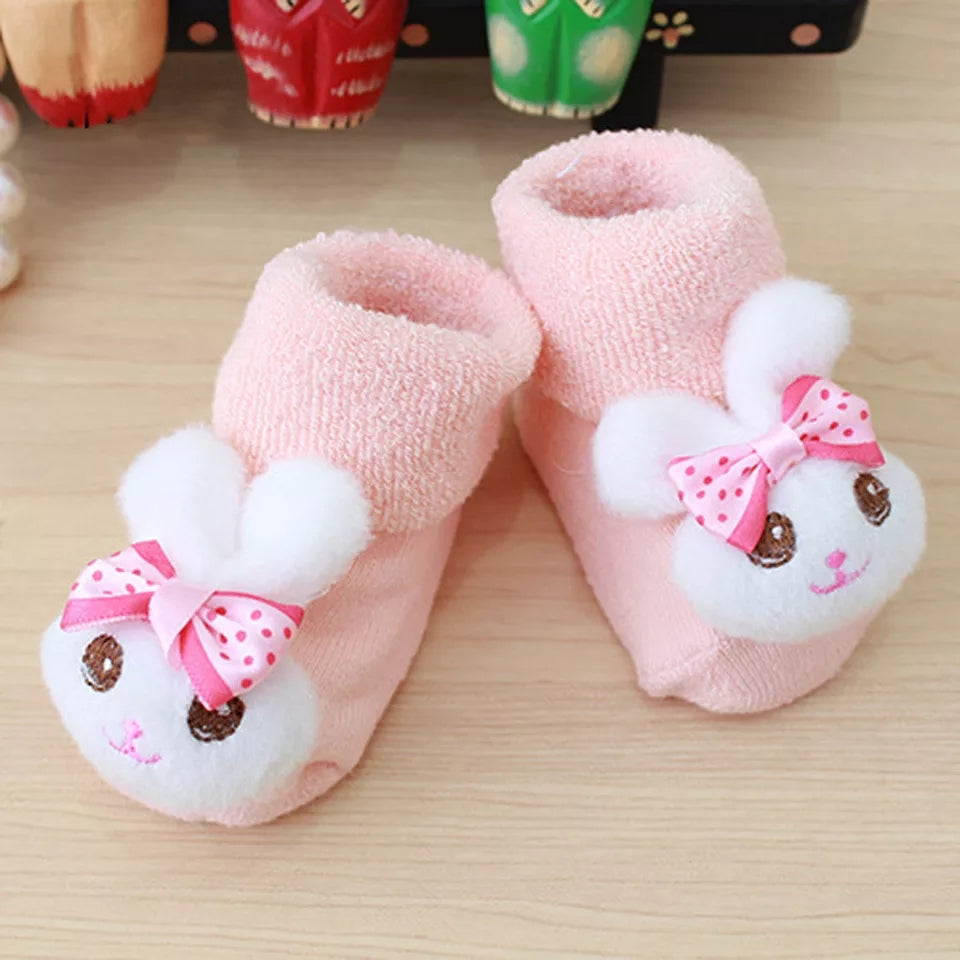 1 Pair/Lot Newborn baby Anti-Slip Soft Cartoon Socks Boot