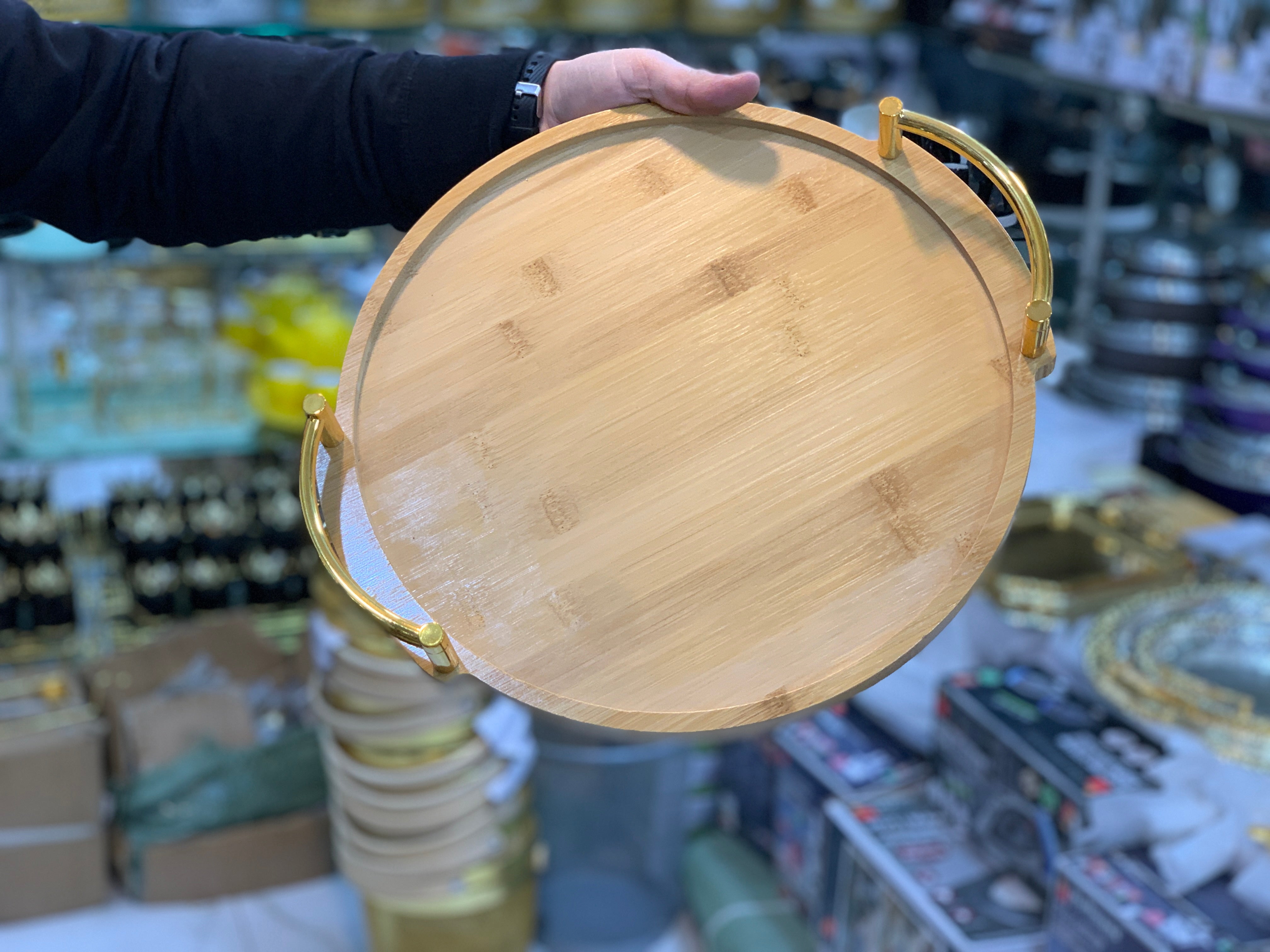 Bamboo Round Shape 3 Pieces Serving Trays