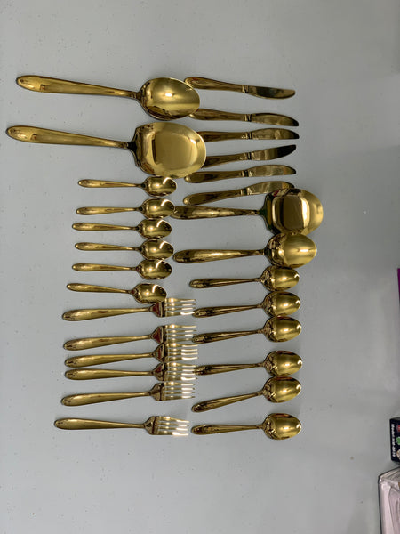 Pack of 54 Pieces Golden Cutlery Set for 12 Persons