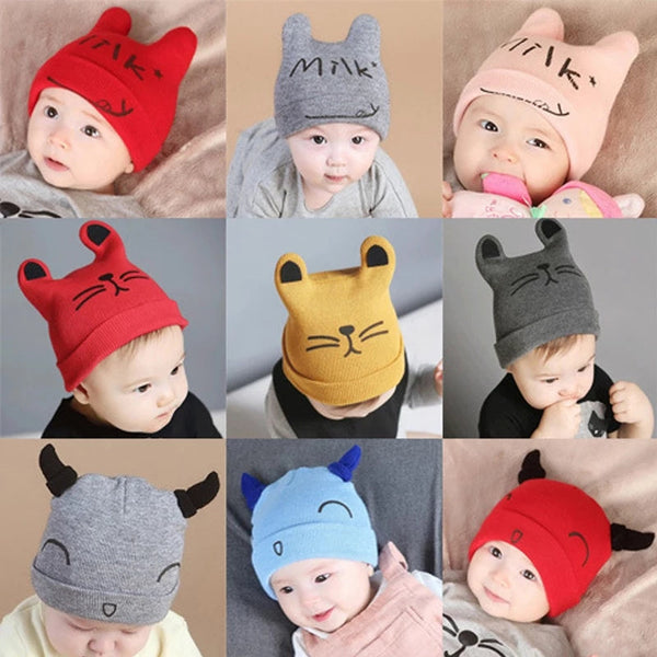 2 Pcs Newborn Baby Hat Beanies Toddler Cap Knitted Warm