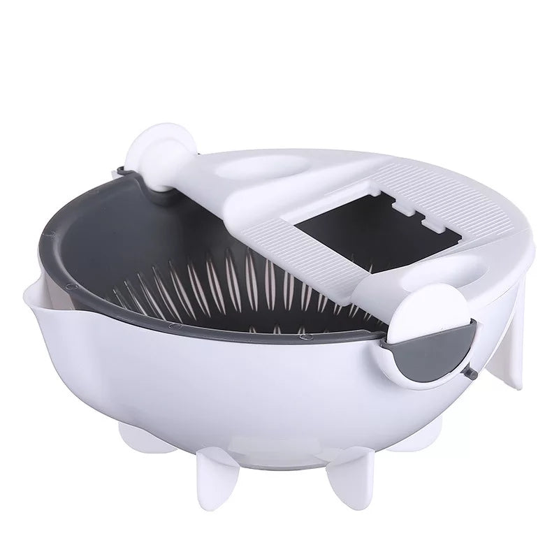 Multifunctional Rotate Vegetable Cutter With Drain Basket