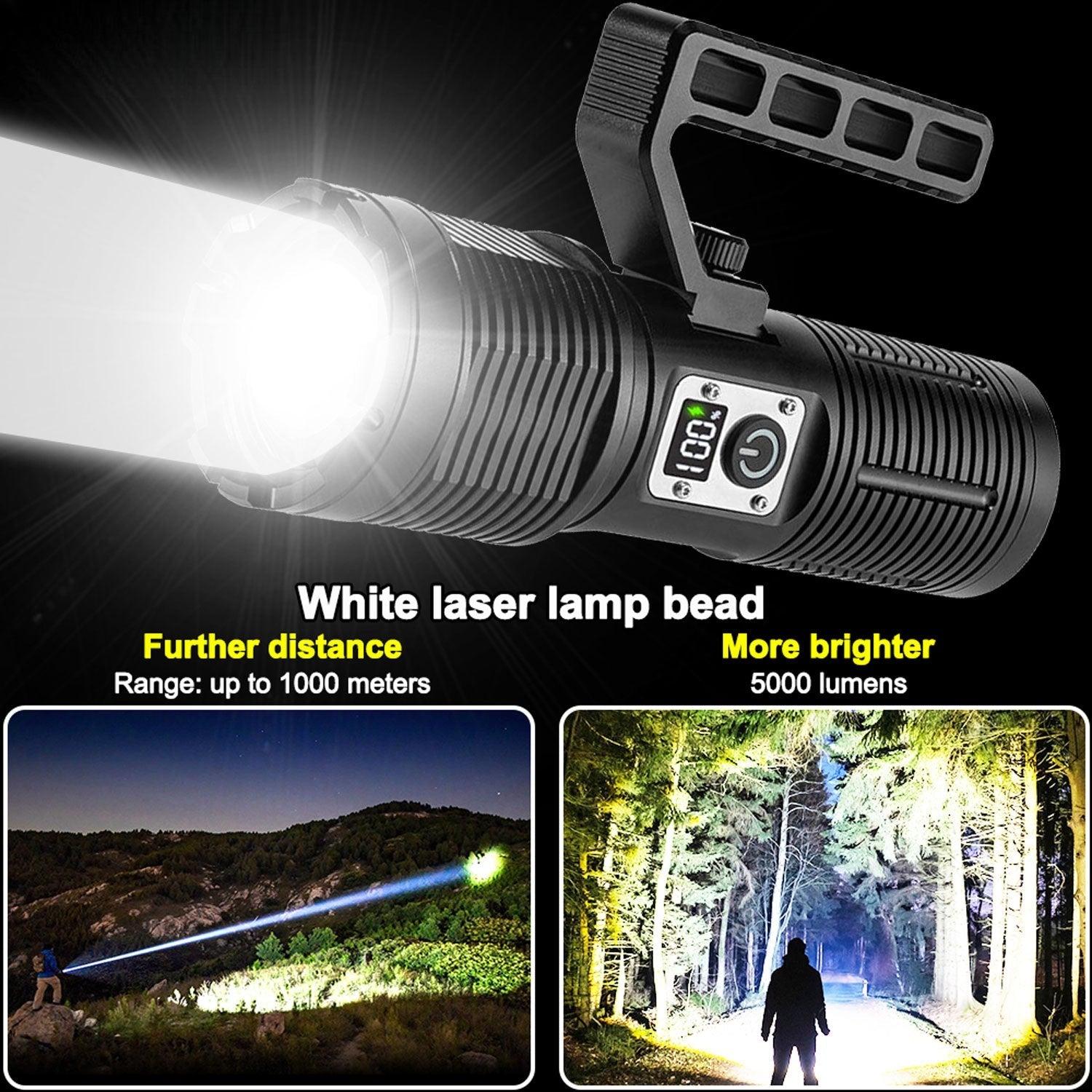 Led Flashlight with COB Tail Light