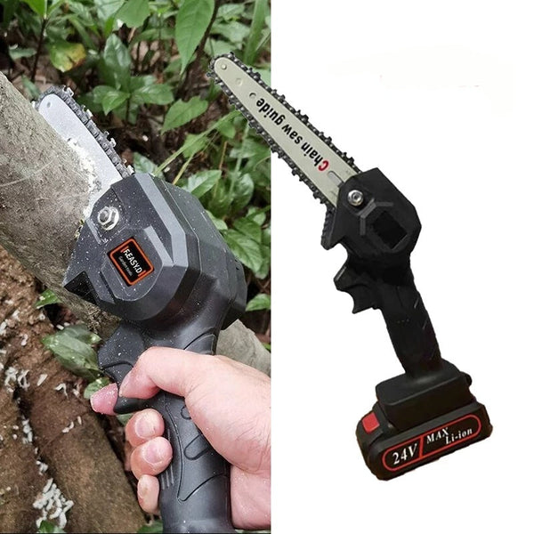 Portable Mini Electric Chainsaw, Rechargeable One-Hand Handheld Electric Portable Chainsaw